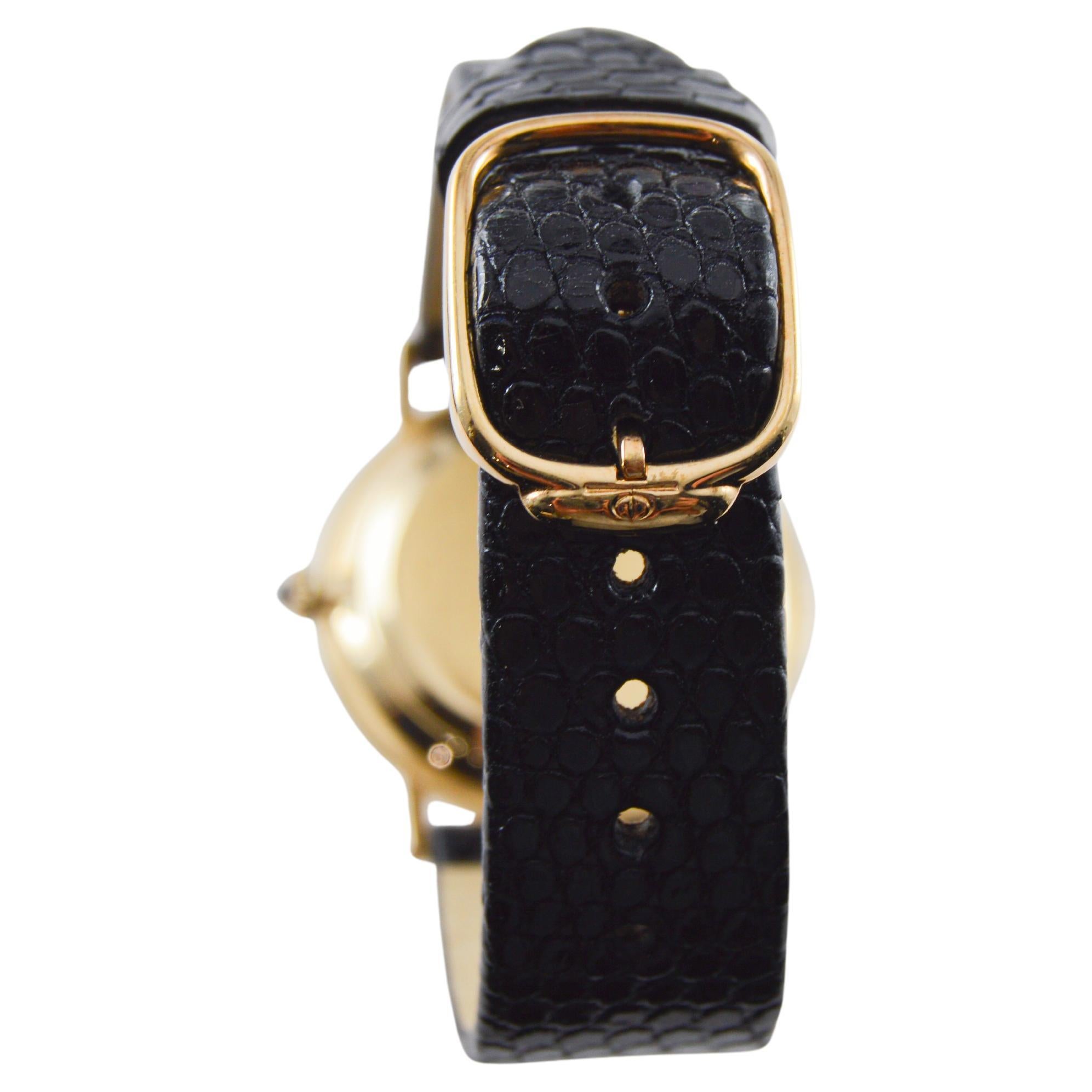Baume & Mercier 18Kt  Solid Yellow Gold Dress Watch with Box and Papers For Sale 12