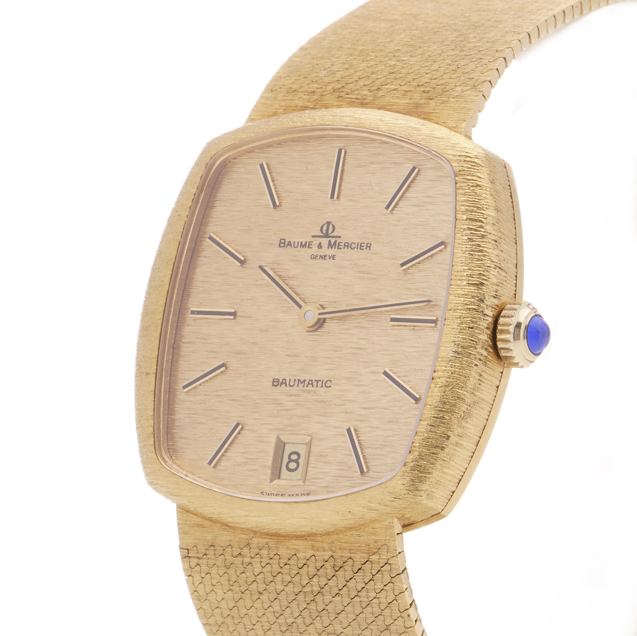 Baume & Mercier 18kt Yellow Gold Men's Wristwatch For Sale 1