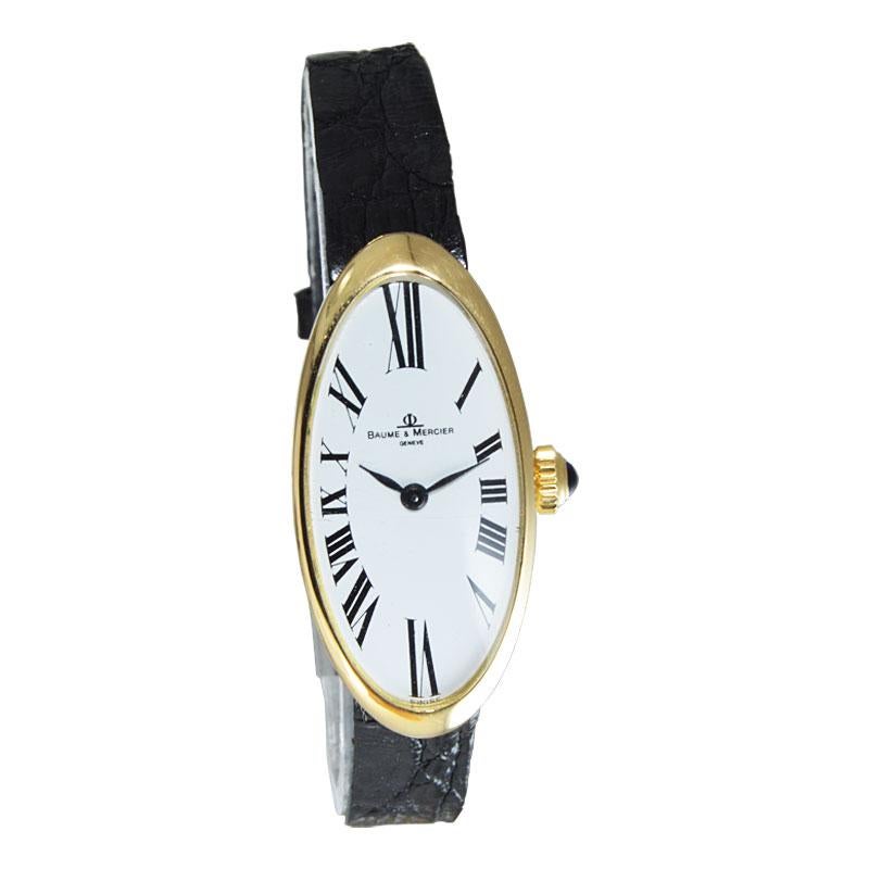 Baume & Mercier 18 Karat Yellow Gold Wristwatch Originally Sold to Jerry Lewis 1