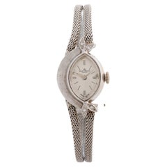Baume & Mercier 1950's Cocktail Watch. 14ct Elliptical White Gold (stamped)....