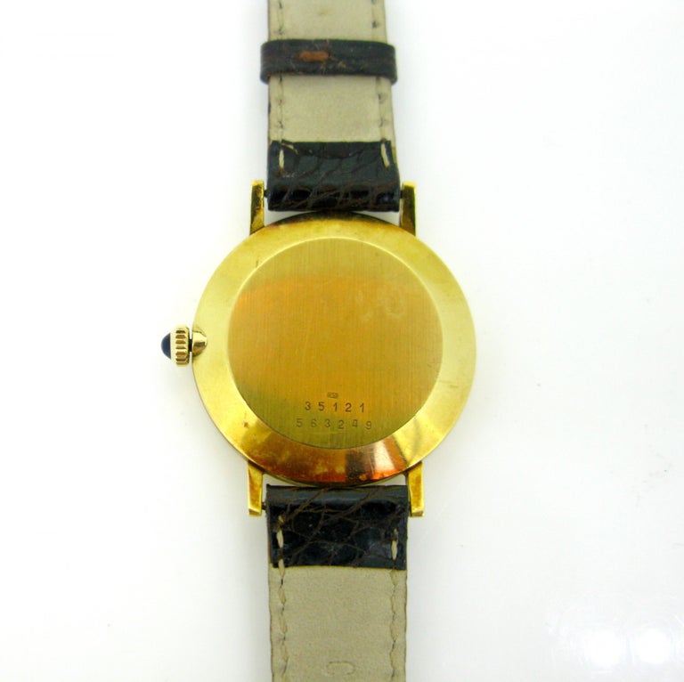 Women's or Men's Baume & Mercier 35121 Yellow Gold Mechanic Wristwatch For Sale