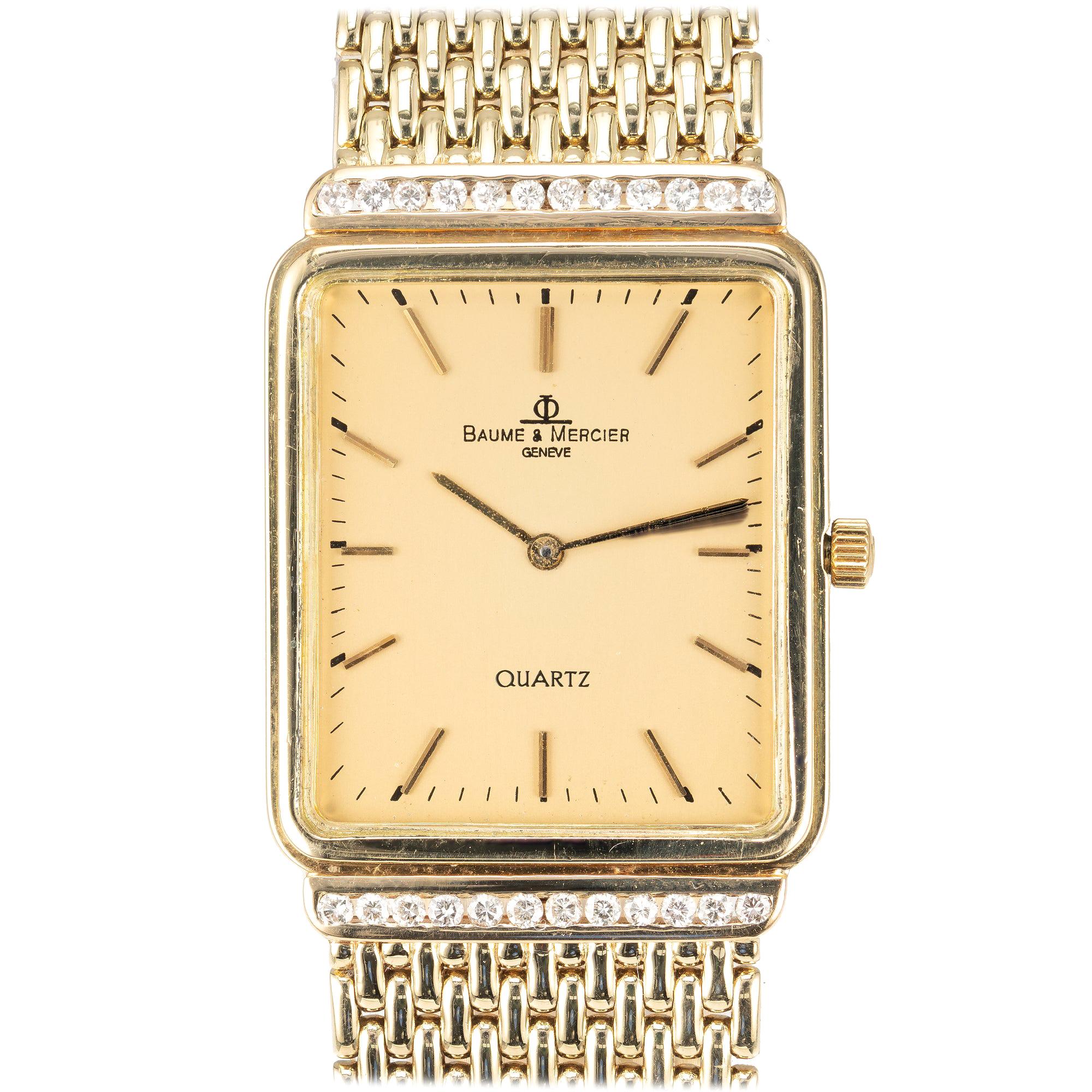 Baume & Mercier .40 Carat Diamond Yellow Gold Unisex Wristwatch