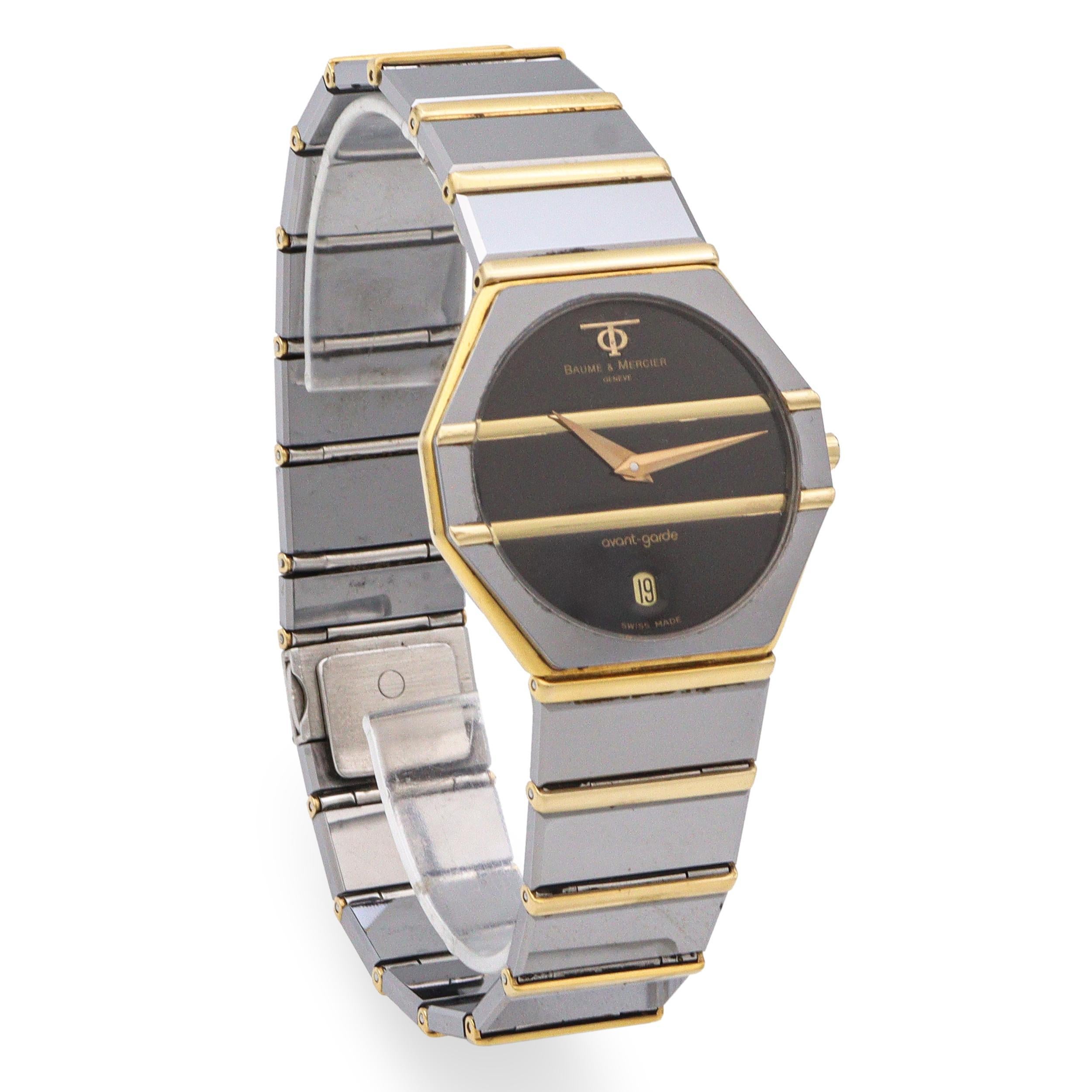 Baume & Mercier Avant Garde Quartz Men's Watch Ref 5138.038 In Good Condition For Sale In New York, NY