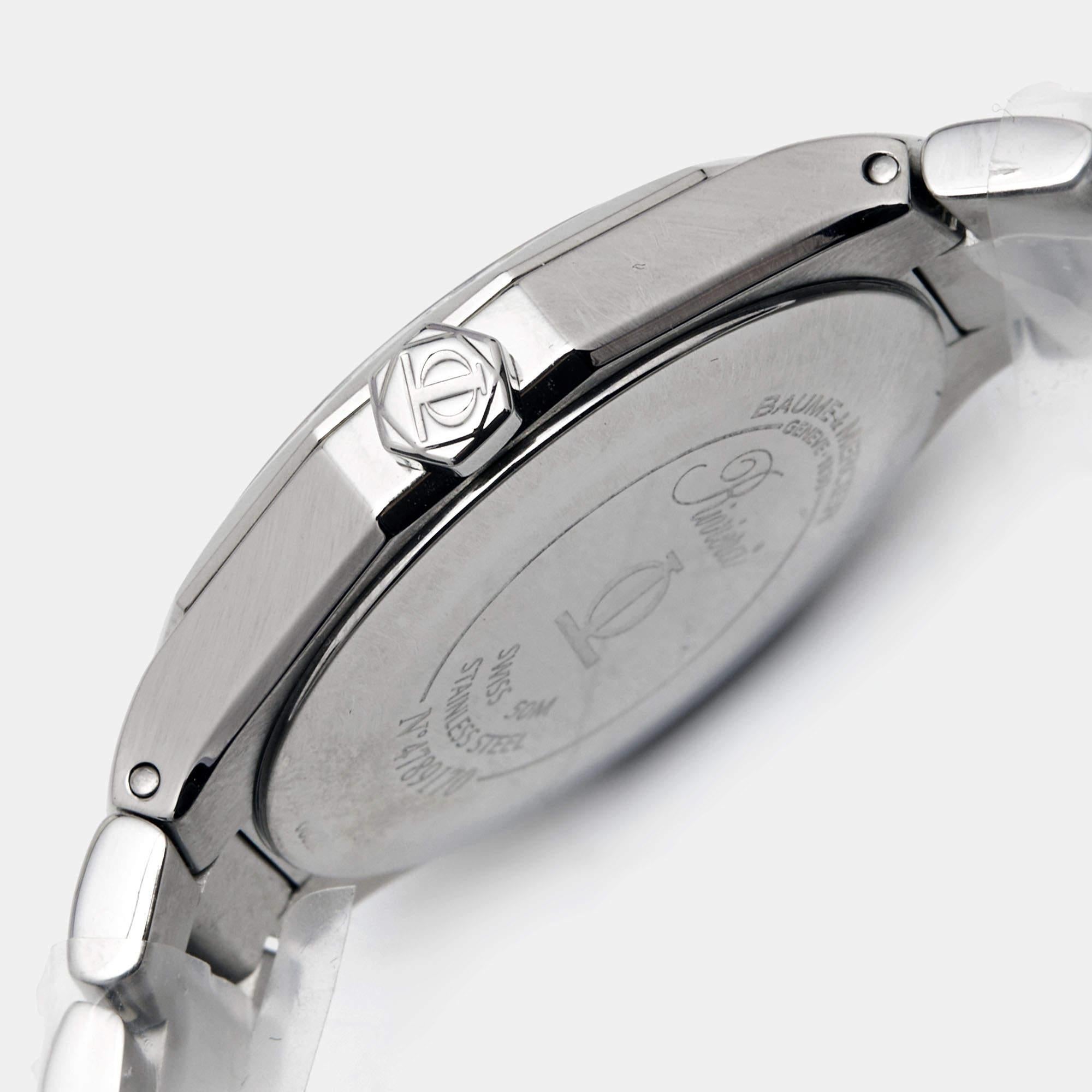 Women's Baume & Mercier Black Diamond Stainless Steel Riviera MOA08716 Women Wristwatch