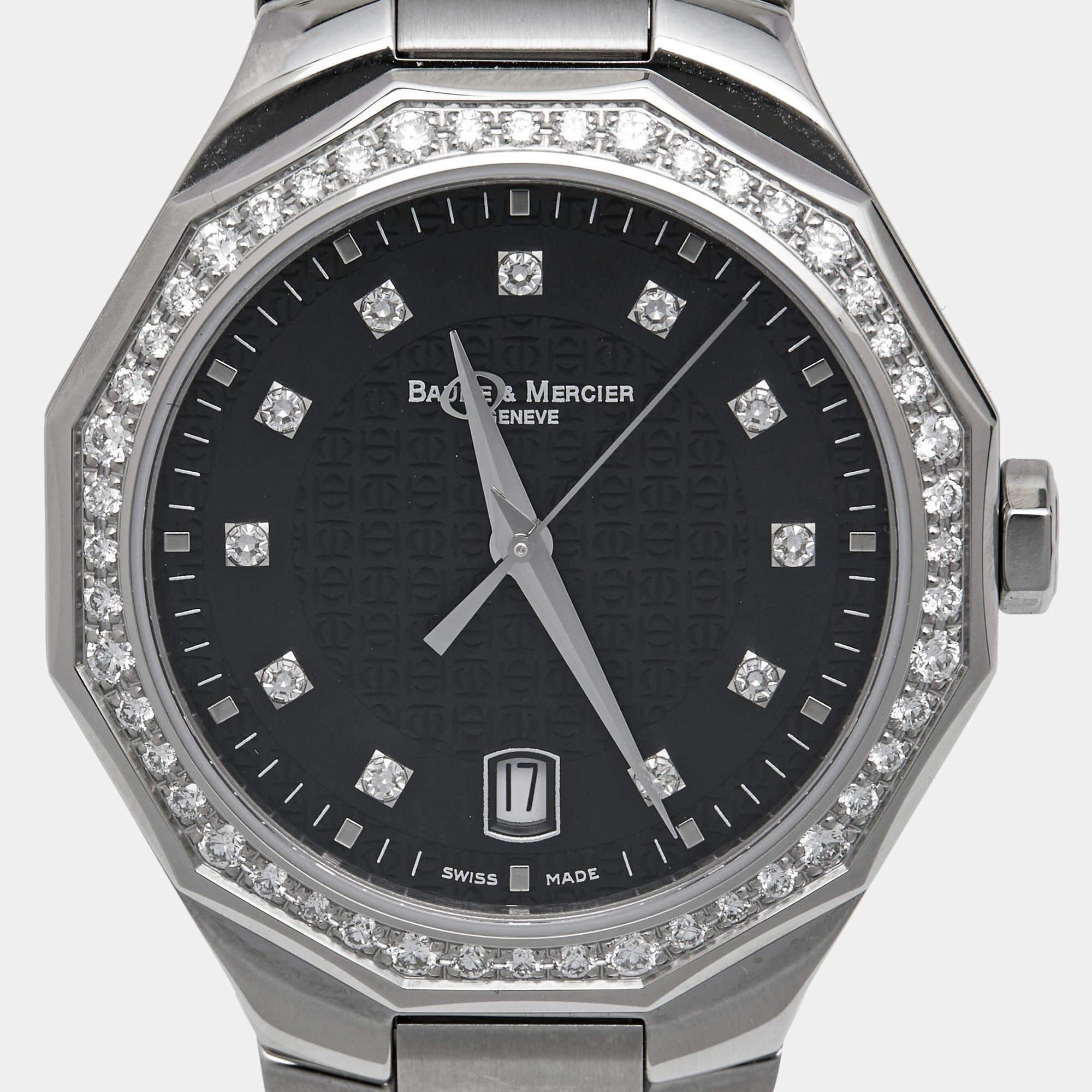 Baume & Mercier Black Diamond Stainless Steel Riviera MOA08716 Women Wristwatch 1