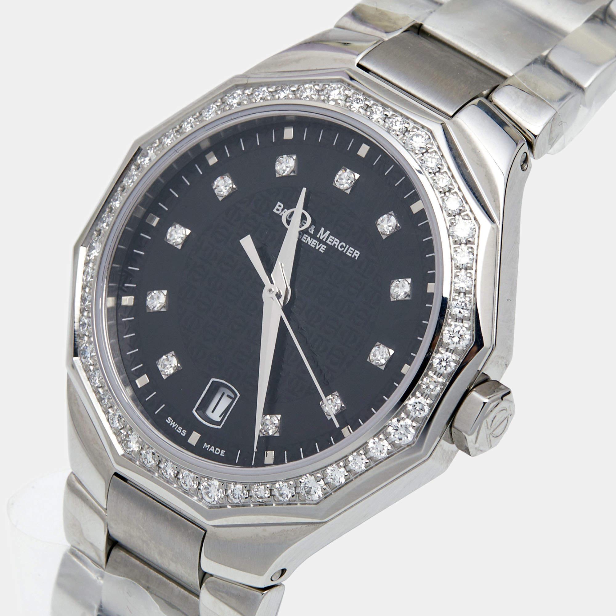 Baume & Mercier Black Diamond Stainless Steel Riviera MOA08716 Women Wristwatch 2
