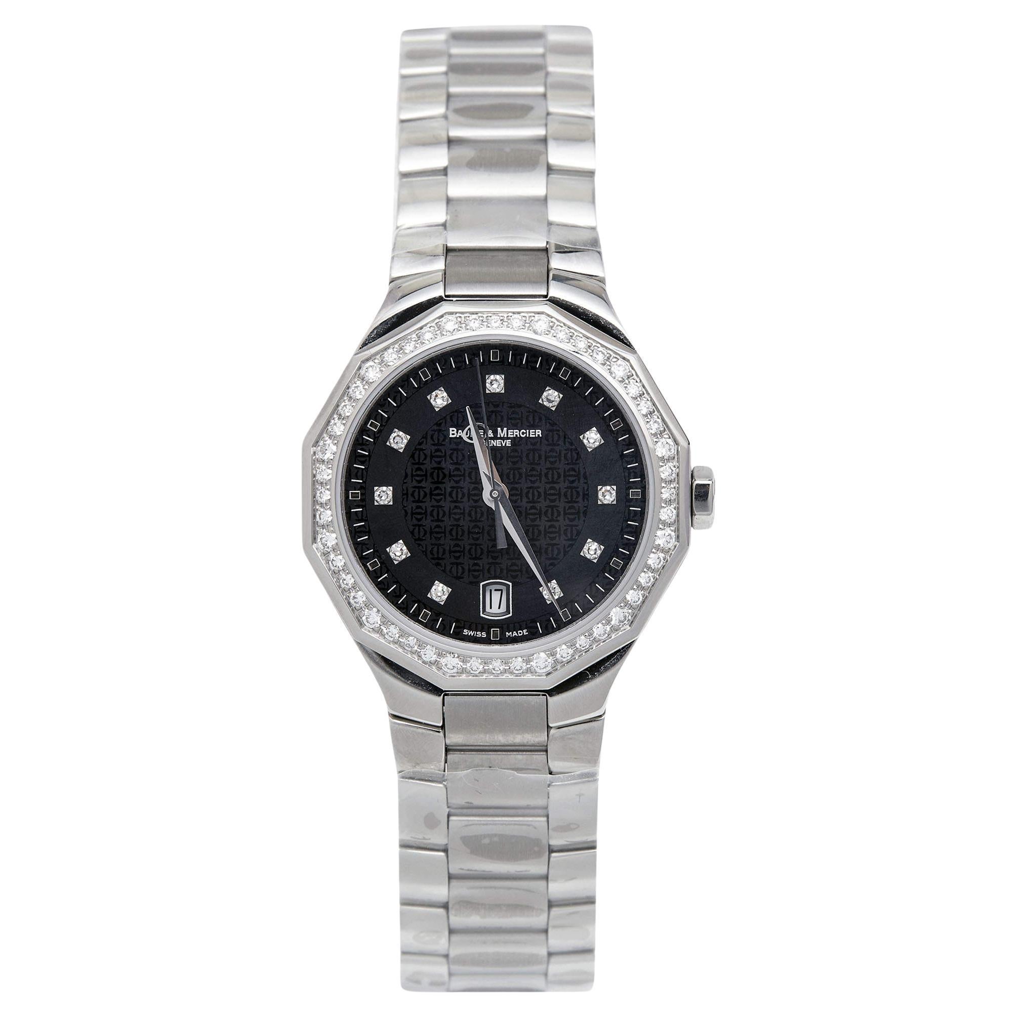 Baume & Mercier Black Diamond Stainless Steel Riviera MOA08716 Women Wristwatch