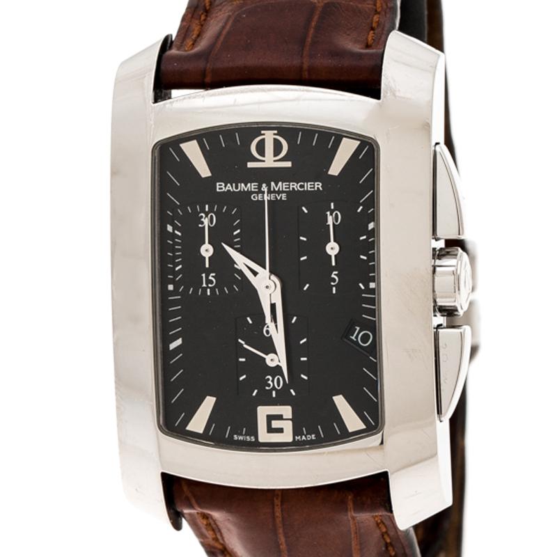 Contemporain Baume & Mercier Acier inoxydable noir 65448 Chronographe Montre-bracelet homme 30 mm