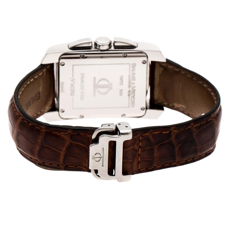 Baume & Mercier Acier inoxydable noir 65448 Chronographe Montre-bracelet homme 30 mm Bon état à Dubai, Al Qouz 2