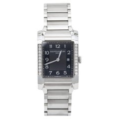 Used Baume & Mercier Black Stainless Steel Diamond Hampton 65694 Women's Wristwatch 