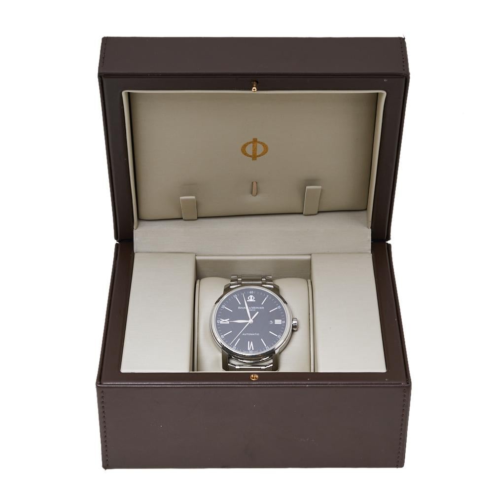 Baume & Mercier Black Steel Classima XL 65534 Automatic Men's Wristwatch 41 MM 1