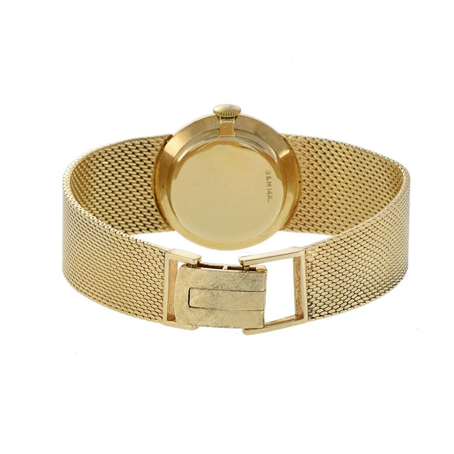 Retro Baume & Mercier Calatrava 14K Yellow Gold Florentine Finish For Sale