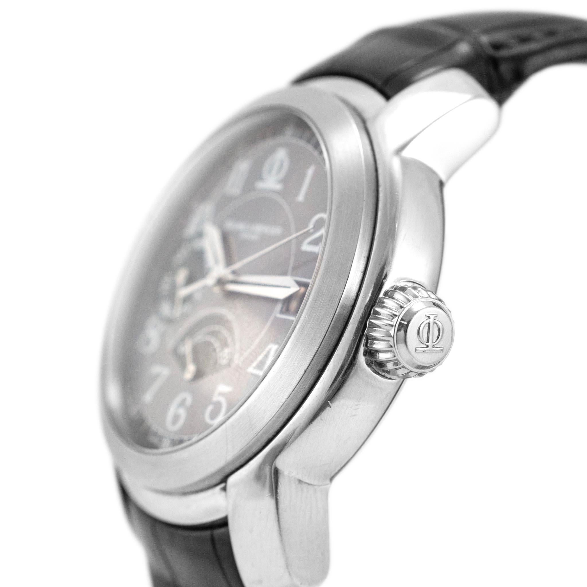 Baume & Mercier Capeland 39MM 65417 Day Date Stainless Steel Men’s Watch In Excellent Condition For Sale In Houston, TX
