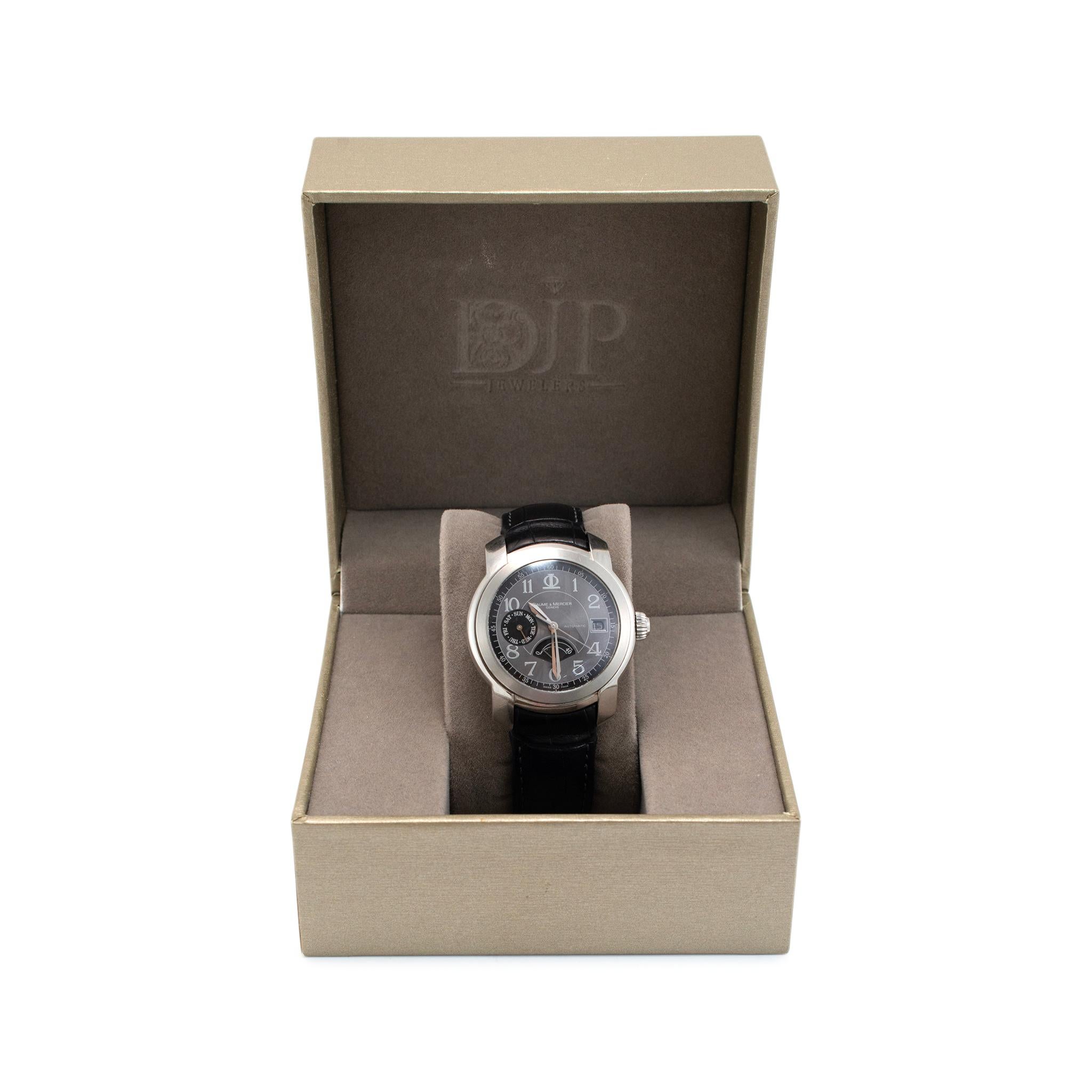 Baume & Mercier Capeland 39MM 65417 Day Date Stainless Steel Men’s Watch For Sale 4
