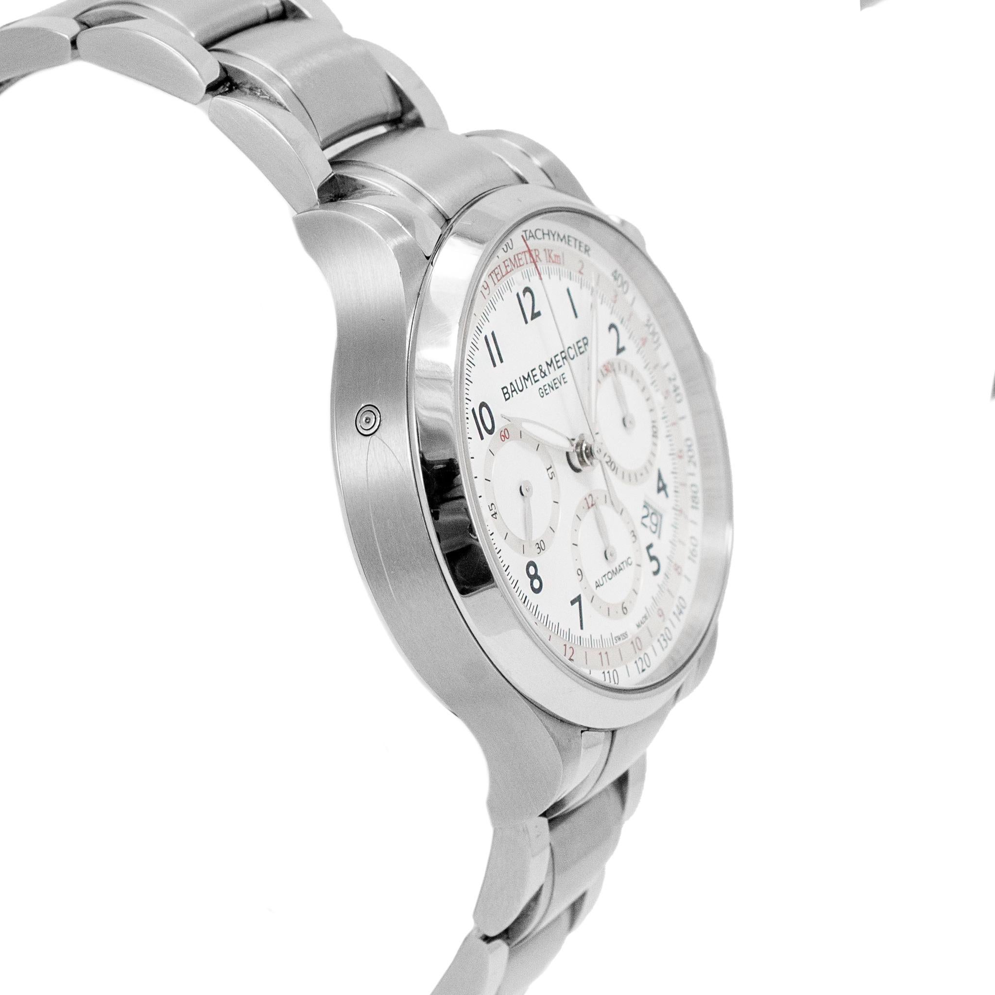 Reloj Automático Baume & Mercier Capeland 42MM MOA10061 Cronógrafo Acero en Excelente estado para la venta en Houston, TX