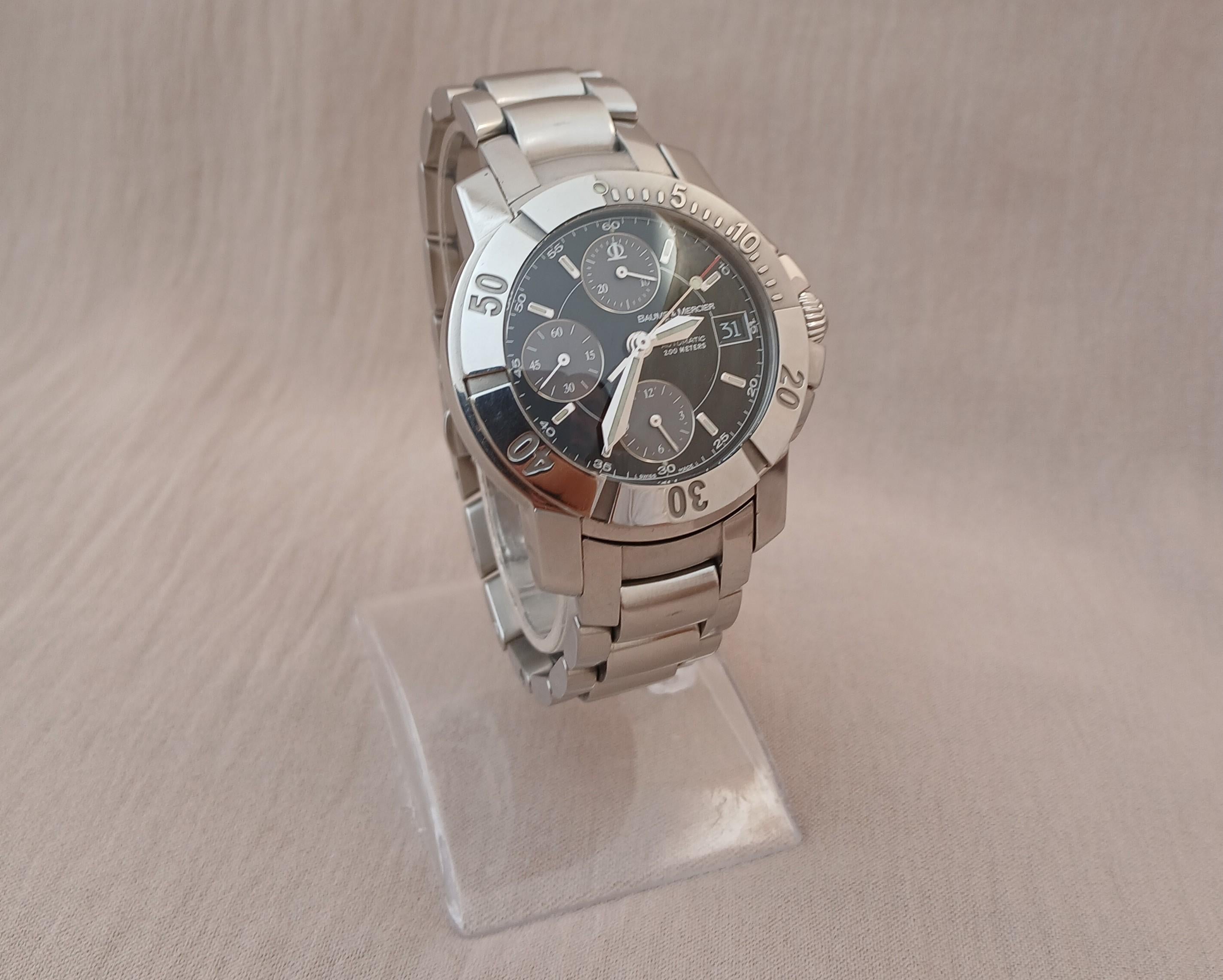 Reloj Baume & Mercier Capeland 65352 Automático Acero Esfera Negra Hombre en venta 6