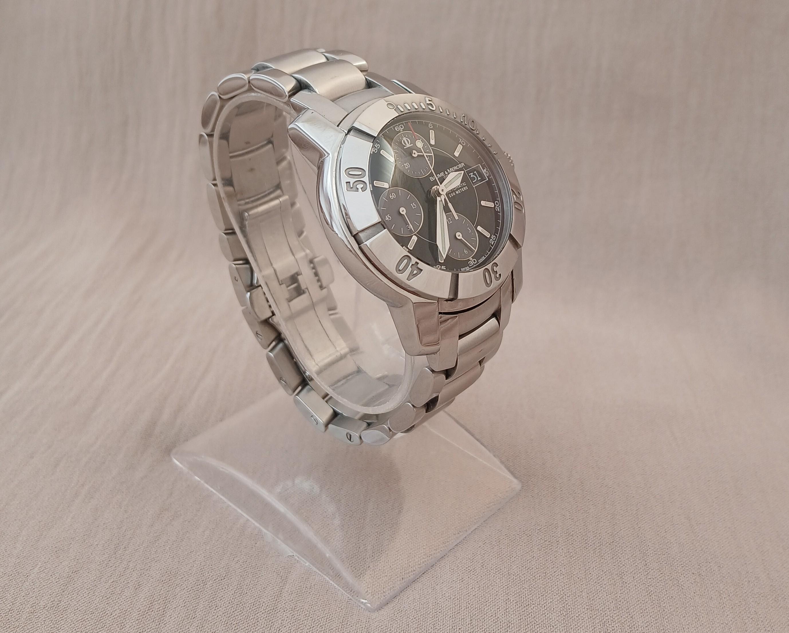 Reloj Baume & Mercier Capeland 65352 Automático Acero Esfera Negra Hombre en venta 4