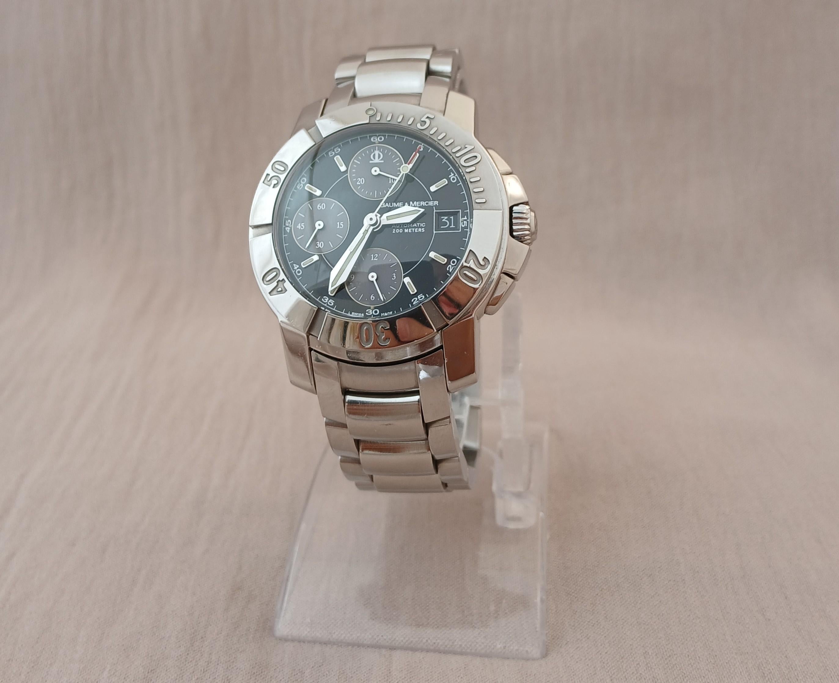 Reloj Baume & Mercier Capeland 65352 Automático Acero Esfera Negra Hombre en venta 5