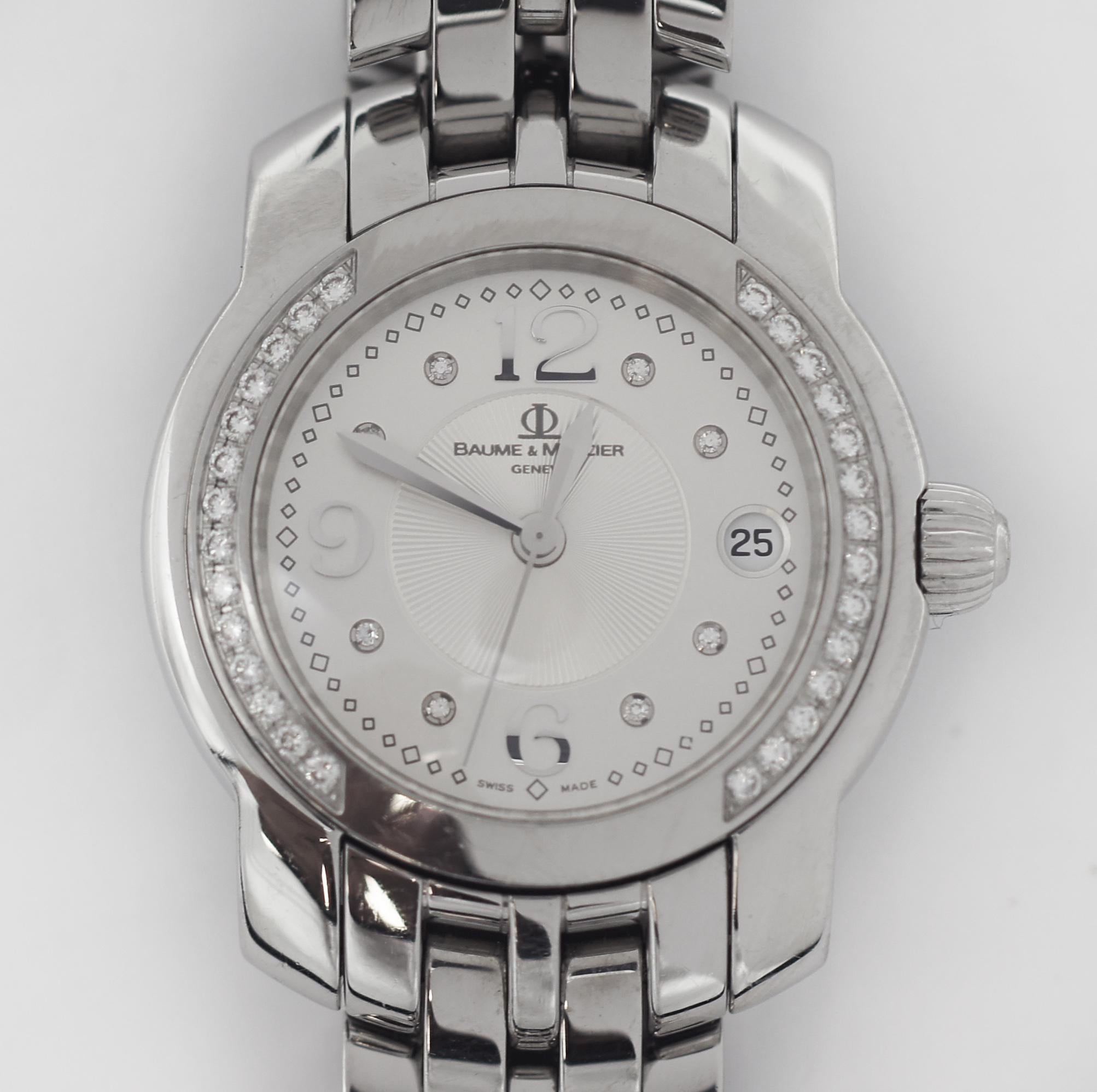 BAUME & MERCIER Capeland 65383 Montre à lunette diamantée Pour femmes en vente