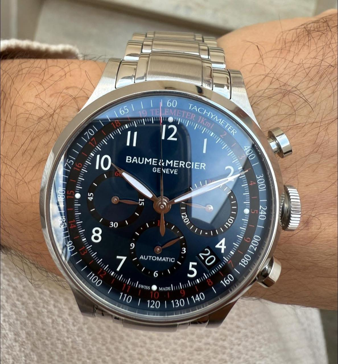 Montre homme Baume & Mercier Capeland Chronograph MOA10066 - Full Set en vente 12