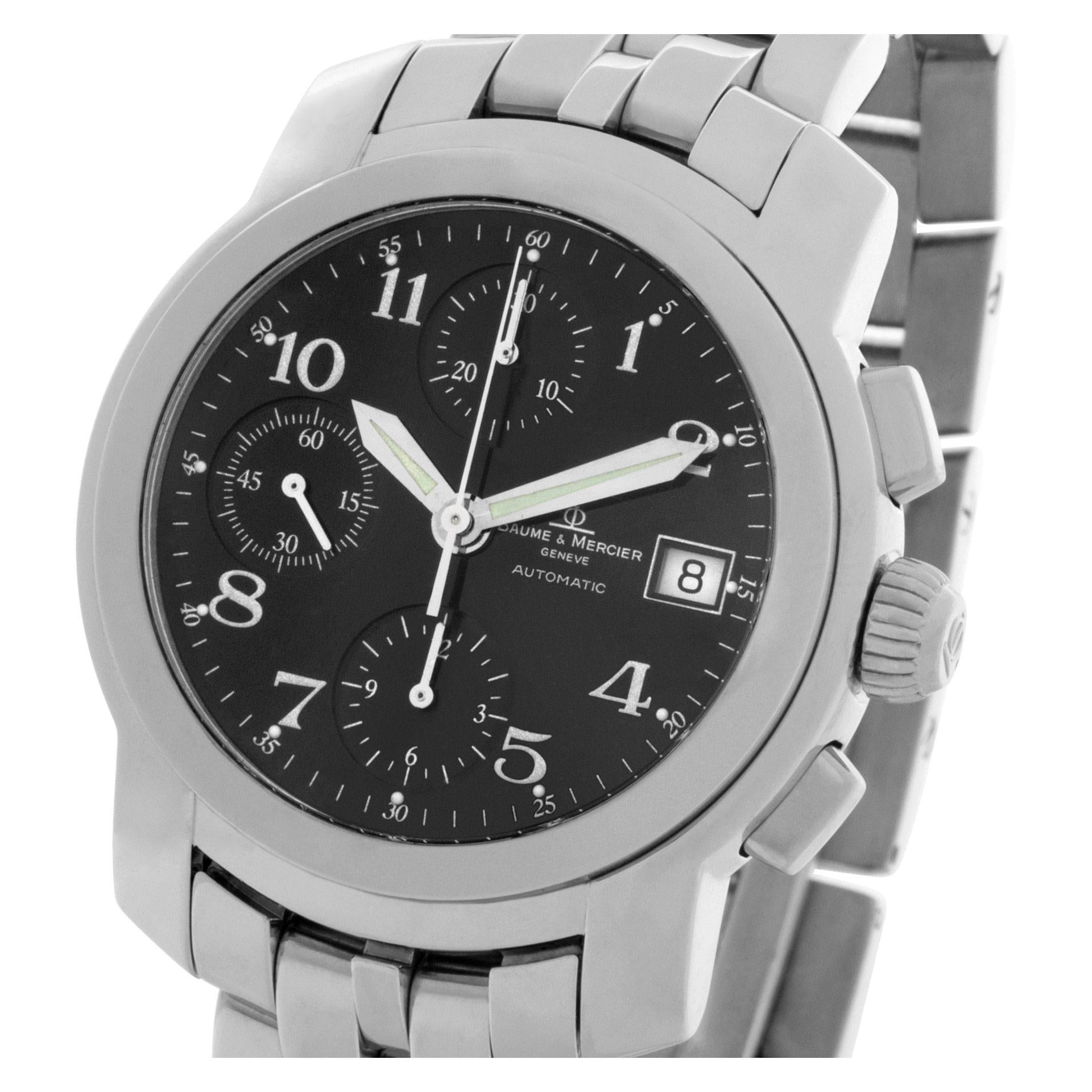 Baume & Mercier Capeland Chronograph in stainless steel. Auto w/ subseconds, date and chronograph. 38 mm case size. Ref MVO45216. Circa 2010s. Fine Pre-owned Baume & Mercier Watch.

Certified preowned Sport Baume & Mercier Capeland watch is made out