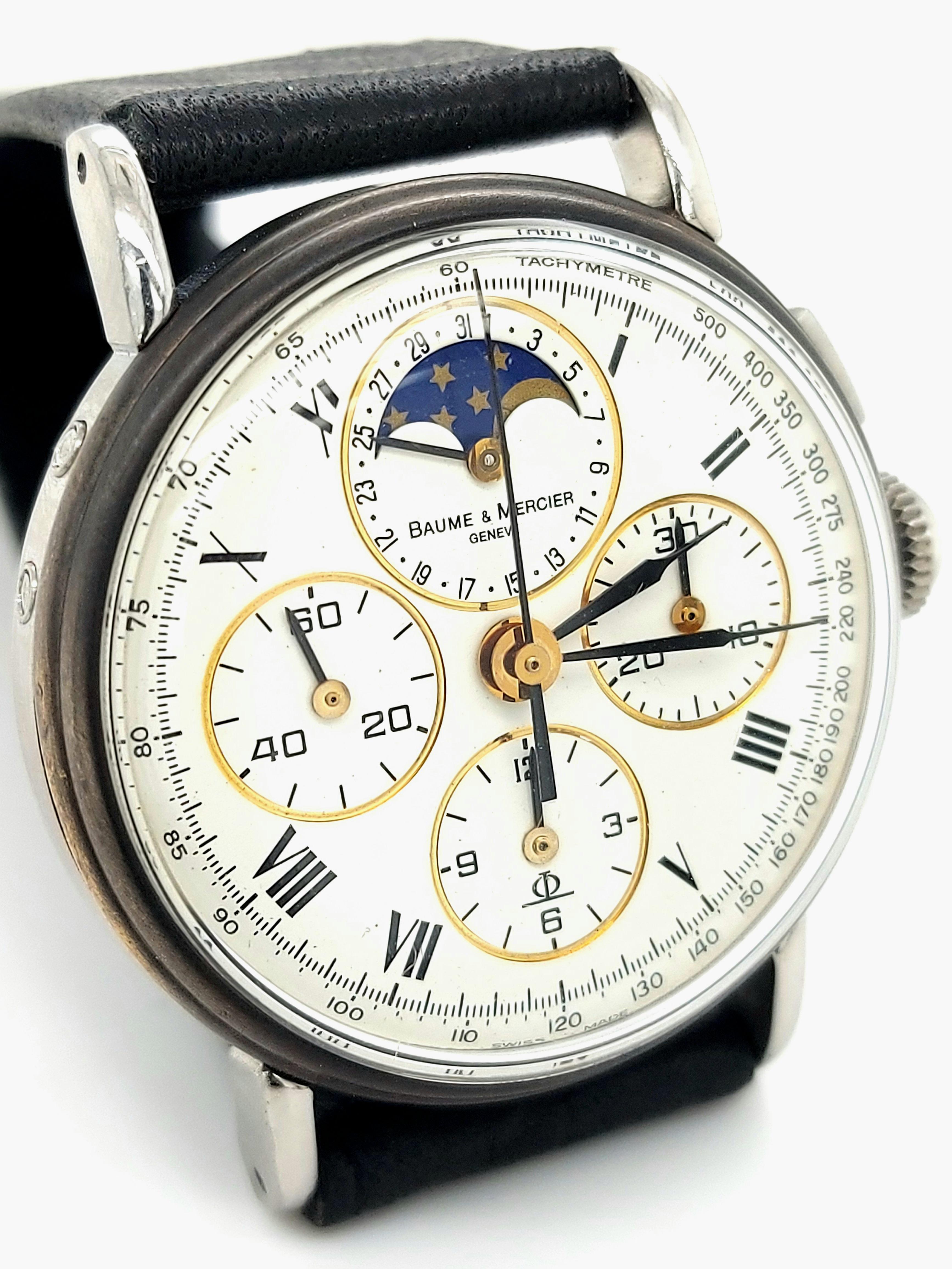 Baume & Mercier, Chronograph, Moonphase, Cal Lemania Ref. 6102.099 Wrist Watch 7