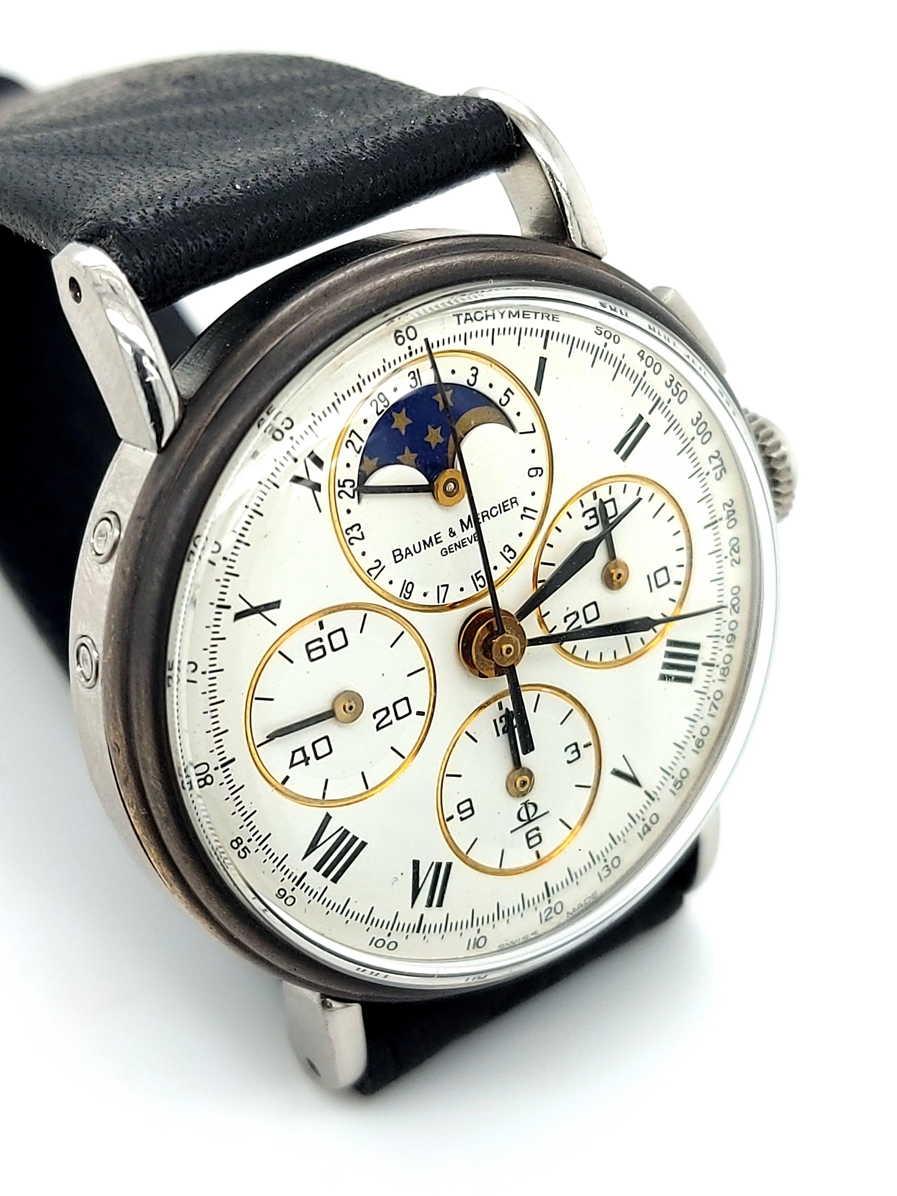 Baume & Mercier, Chronograph, Moonphase, Cal Lemania Ref. 6102.099 Wrist Watch 8