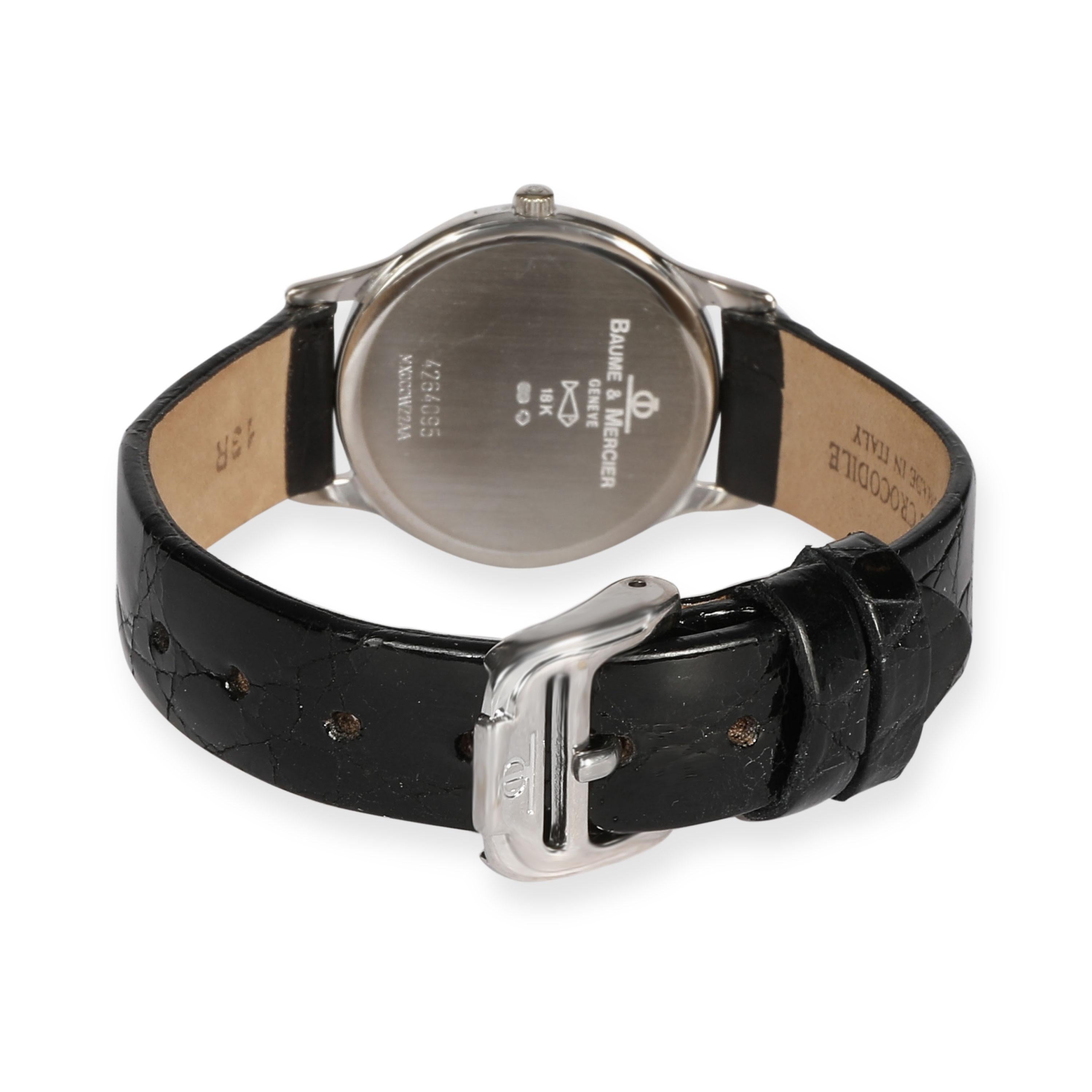 Baume & Mercier Classic MX000WZ2AA Women's Watch in 18kt White Gold

SKU: 107726

PRIMARY DETAILS
Brand:  Baume & Mercier
Model: Classic
Country of Origin: Switzerland
Movement Type: Quartz: Battery
Year of Manufacture: 1990-1999
Condition: In