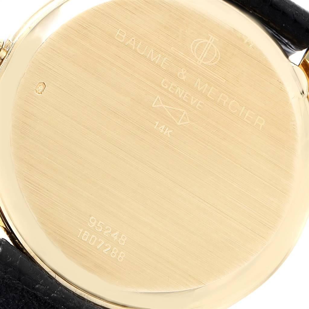 Baume Mercier Classima 14 Karat Yellow Gold Men's Watch 95248 For Sale 2