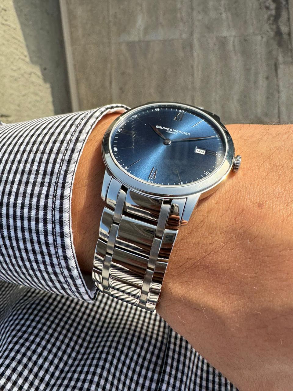 Baume & Mercier Classima 65809 Blue Dial Men's Swiss Stainless Steel Watch 14
