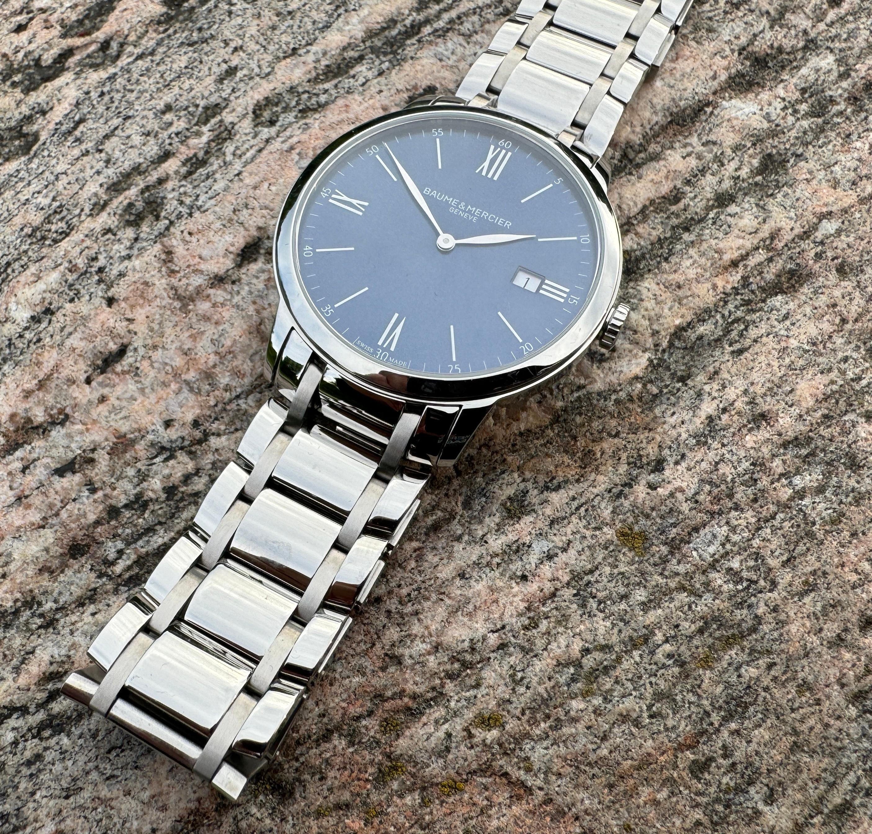Baume & Mercier Classima 65809 Blue Dial Men's Swiss Stainless Steel Watch 2