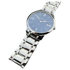 Baume & Mercier Classima 65809 Montre suisse pour hommes avec cadran bleu en acier inoxydable