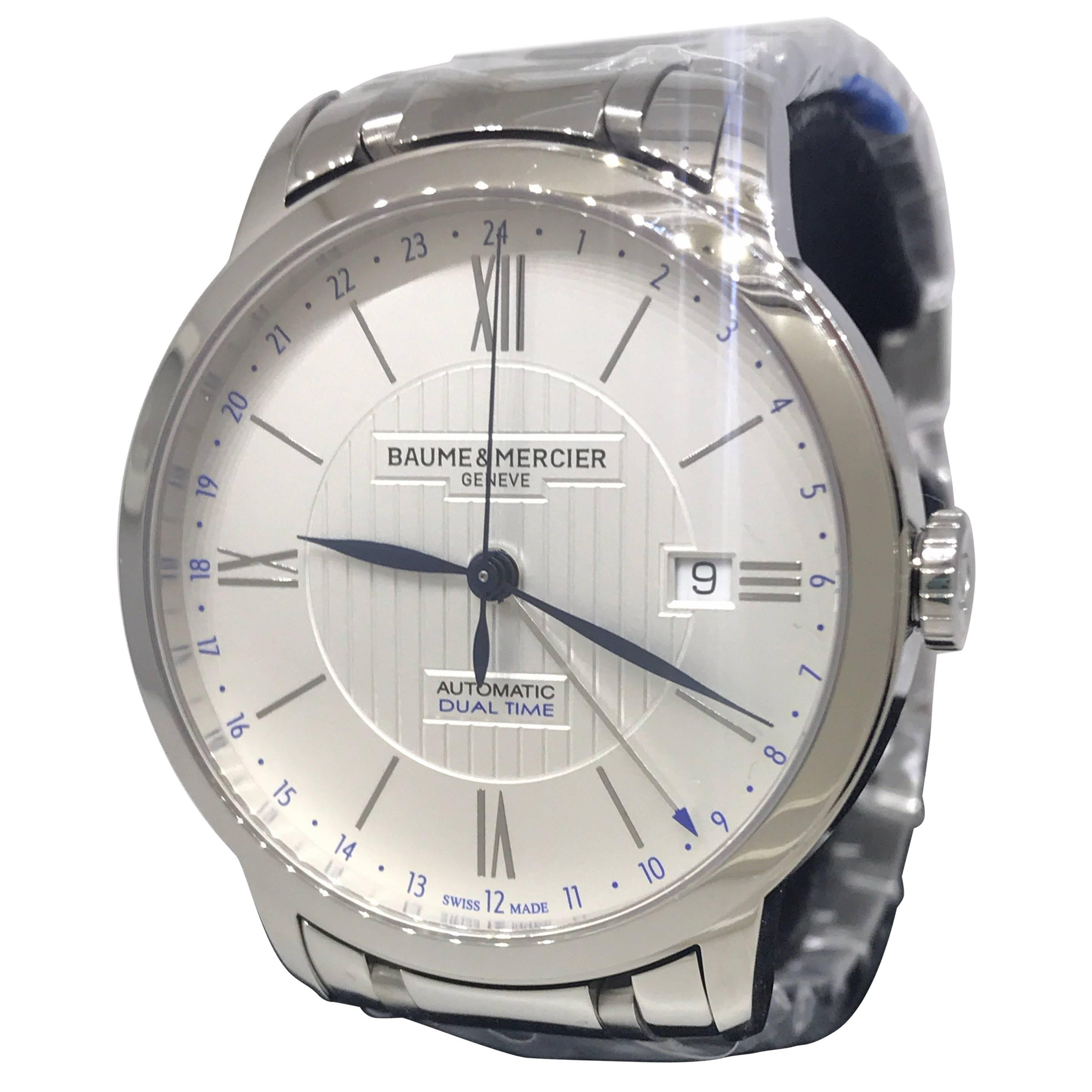 Baume & Mercier Classima Core Automatic Dual Time Bracelet Men's Watch M0A10273 For Sale