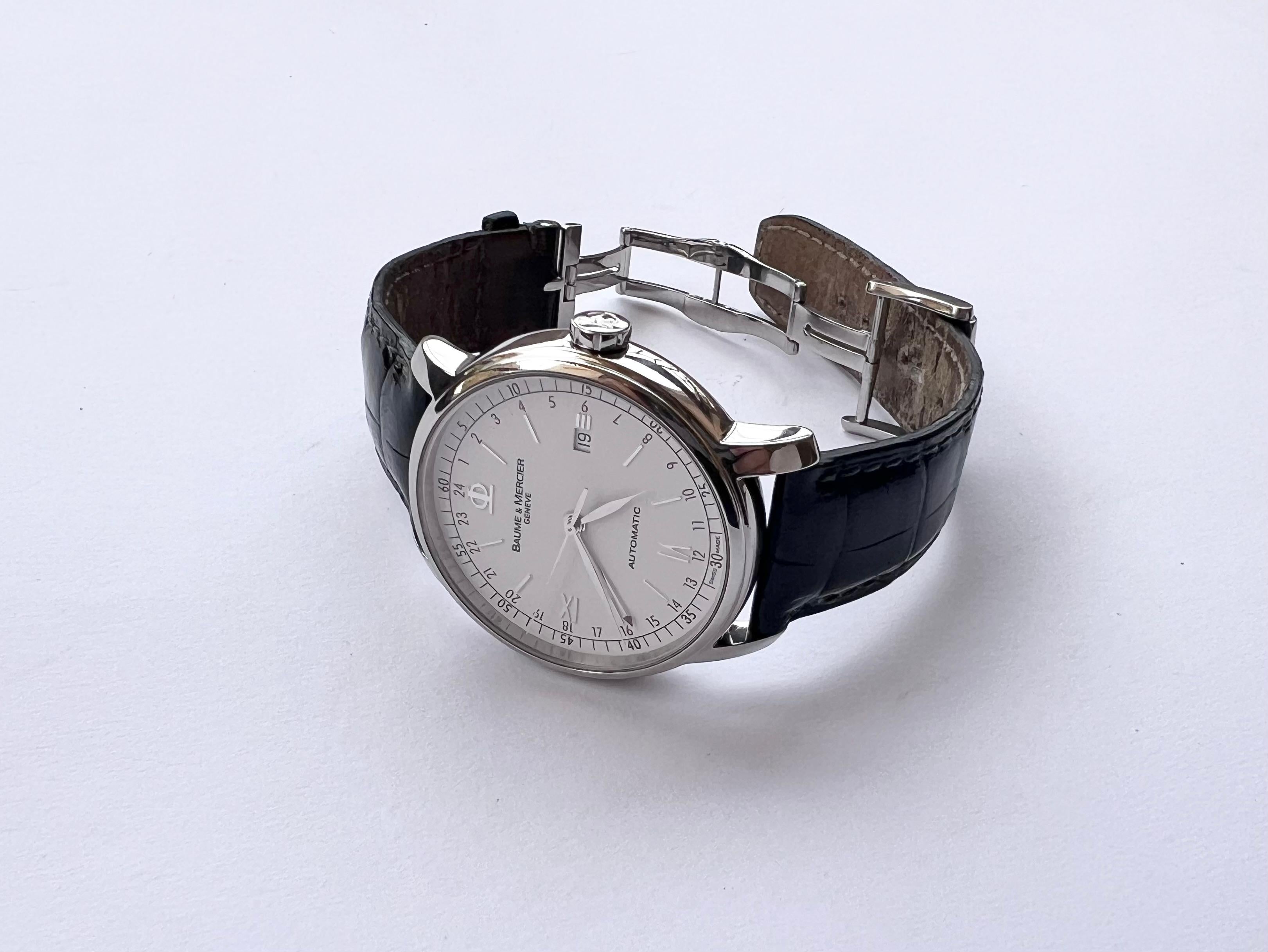Baume & Mercier Classima GMT XL 42mm Automatic 65494 Watch Boxed In Good Condition For Sale In Toronto, CA