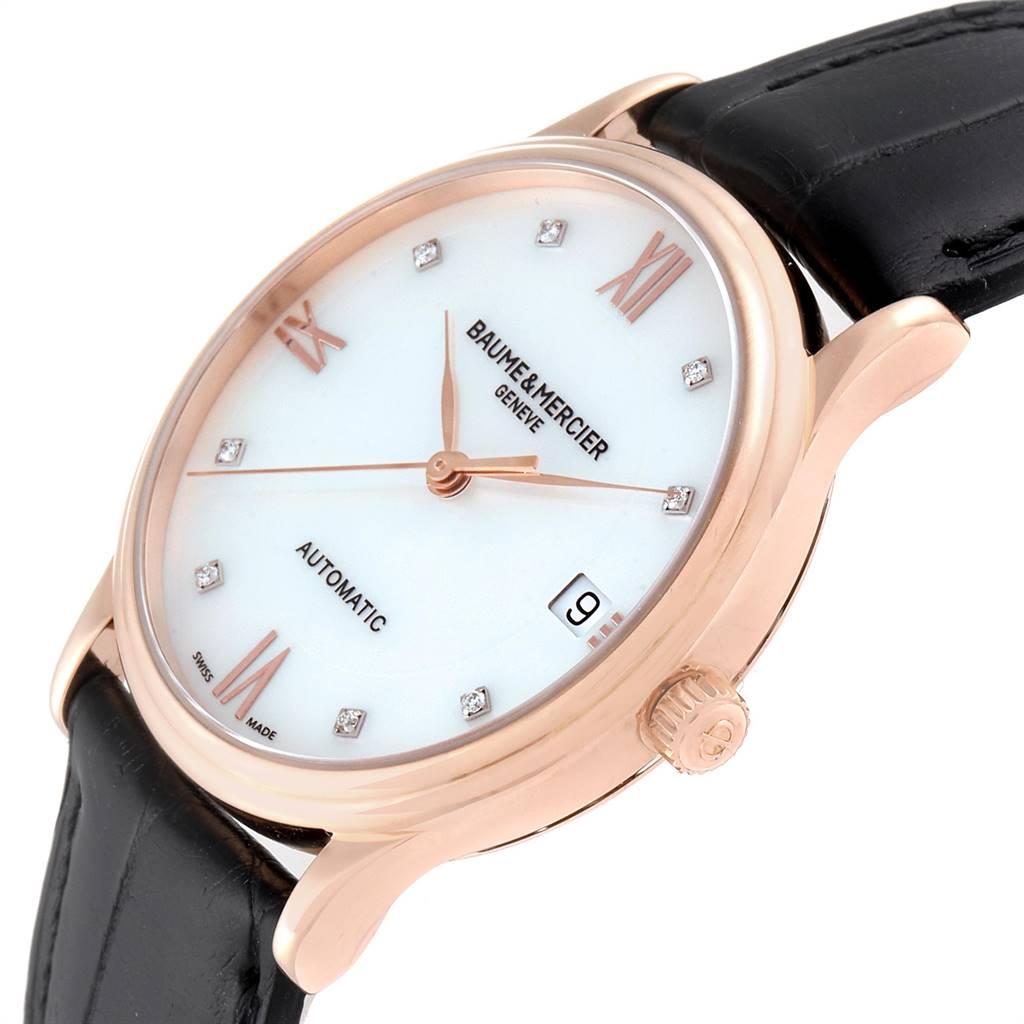 Baume Mercier Classima Rose Gold Mother of Pearl Diamond Watch 10077 1