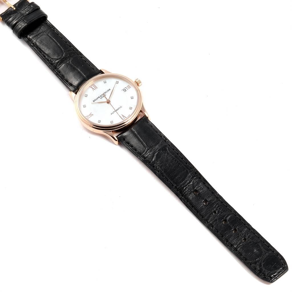 Baume Mercier Classima Rose Gold Mother of Pearl Diamond Watch 10077 5