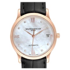 Baume Mercier Classima Rose Gold Mother of Pearl Diamond Watch 10077