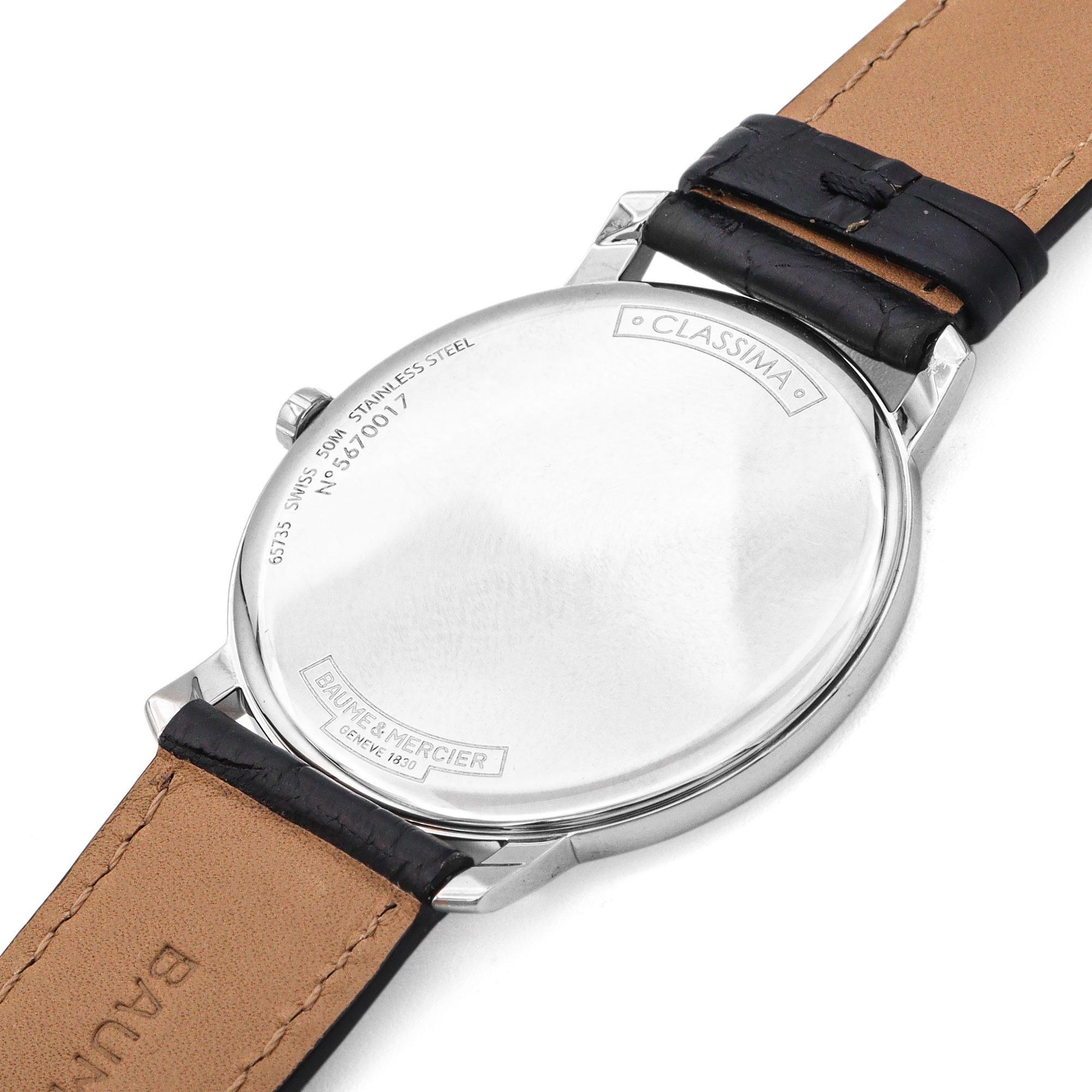 da uomo o donna Baume & Mercier Classima Orologio da uomo al quarzo con data in acciaio inossidabile Ref. 65735 in vendita