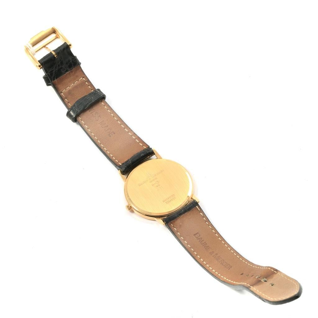 Baume Mercier Classima Ultra Thin 18 Karat Yellow Gold Quartz Watch MV045088 In Good Condition In Atlanta, GA