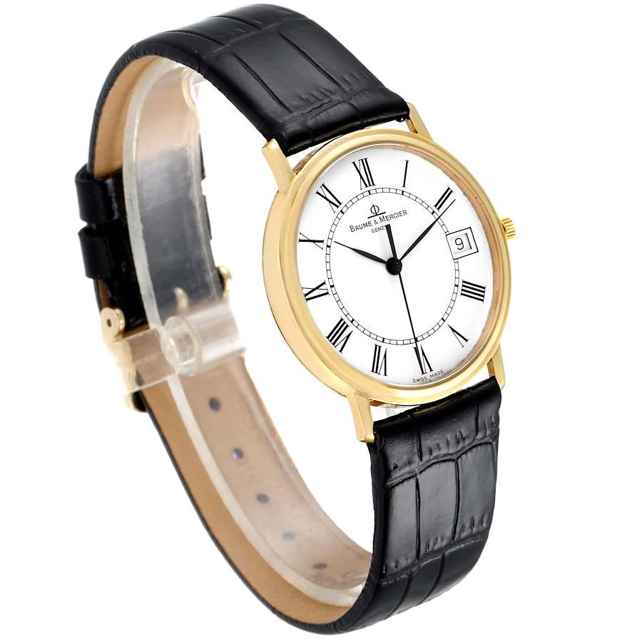 Baume Mercier Classima Ultra Thin 18K Yellow Gold Quartz Watch MV045093 In Excellent Condition For Sale In Atlanta, GA