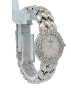 Baume & Mercier Classique 18kt White Gold Diamond Bezel Dress Watch