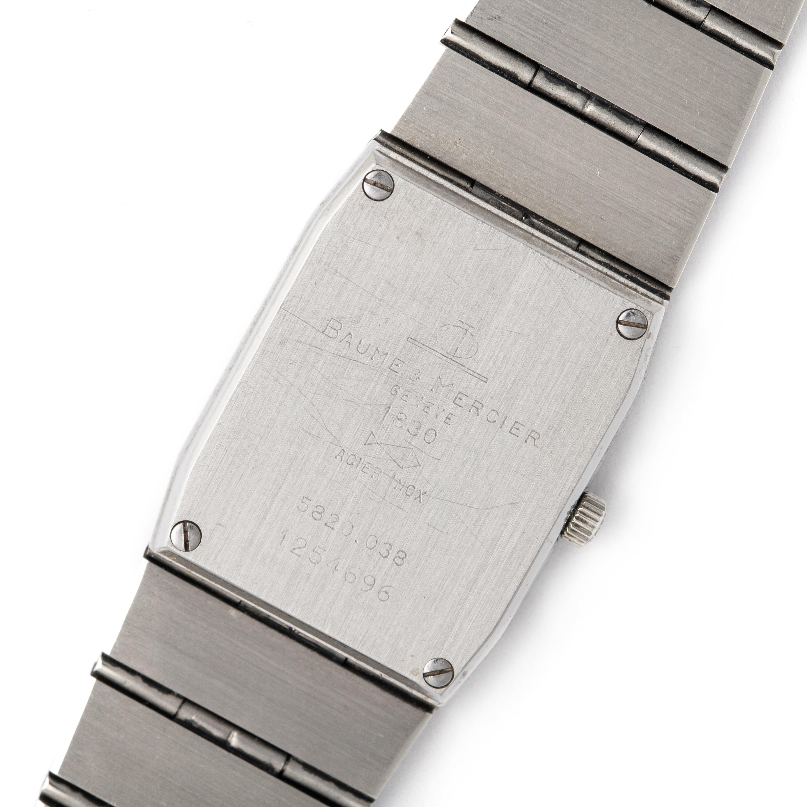 Women's or Men's Baume & Mercier Classique Monte Carlo Stainless Steel Wristwatch For Sale