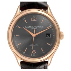 Baume Mercier Montre pour homme Clifton en or rose 18 carats avec cadran gris 10059