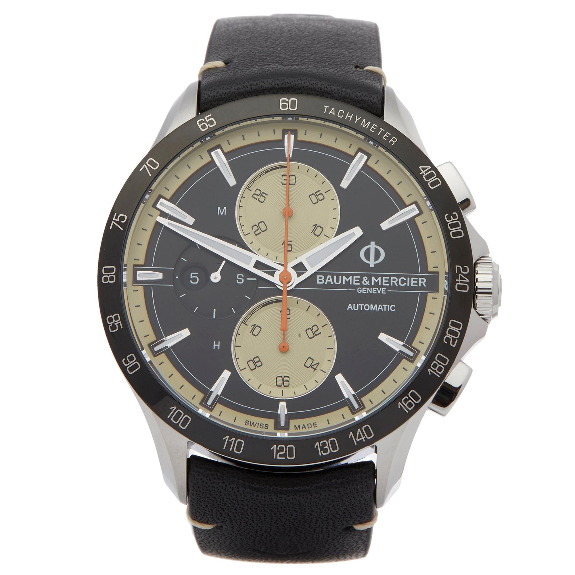 Baume 
Mercier Clifton Club M0A10434 Men
s Stainless Steel Chronograph Watch