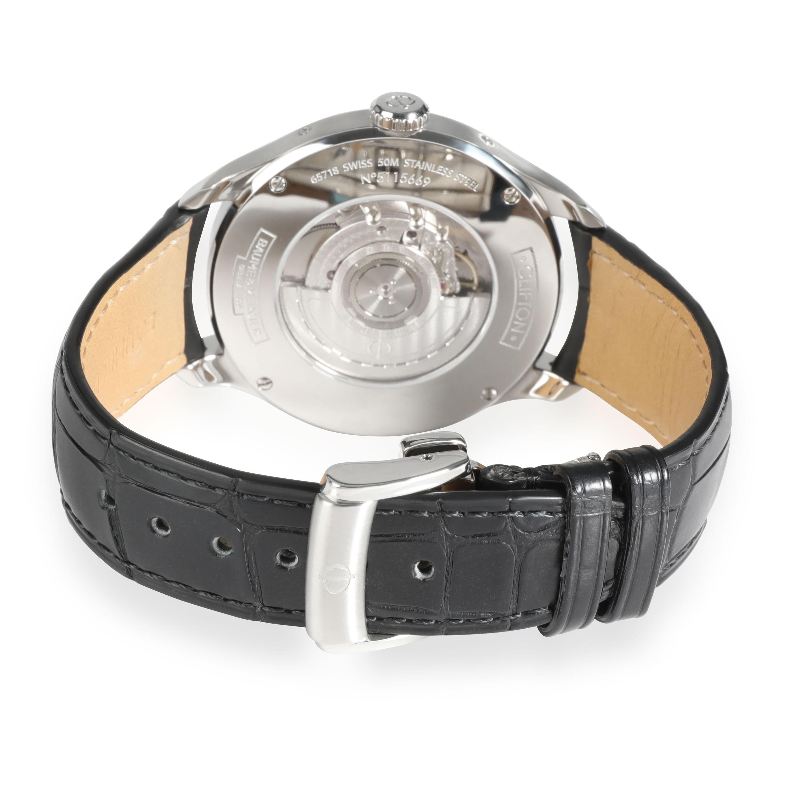 Baume & Mercier Clifton MOA10055 Men's Watch in Stainless Steel

SKU: 109570

PRIMARY DETAILS
Brand:  Baume & Mercier
Model: Clifton
Country of Origin: Switzerland
Movement Type: Mechanical: Automatic/Kinetic
Year Manufactured: 
Year of Manufacture: