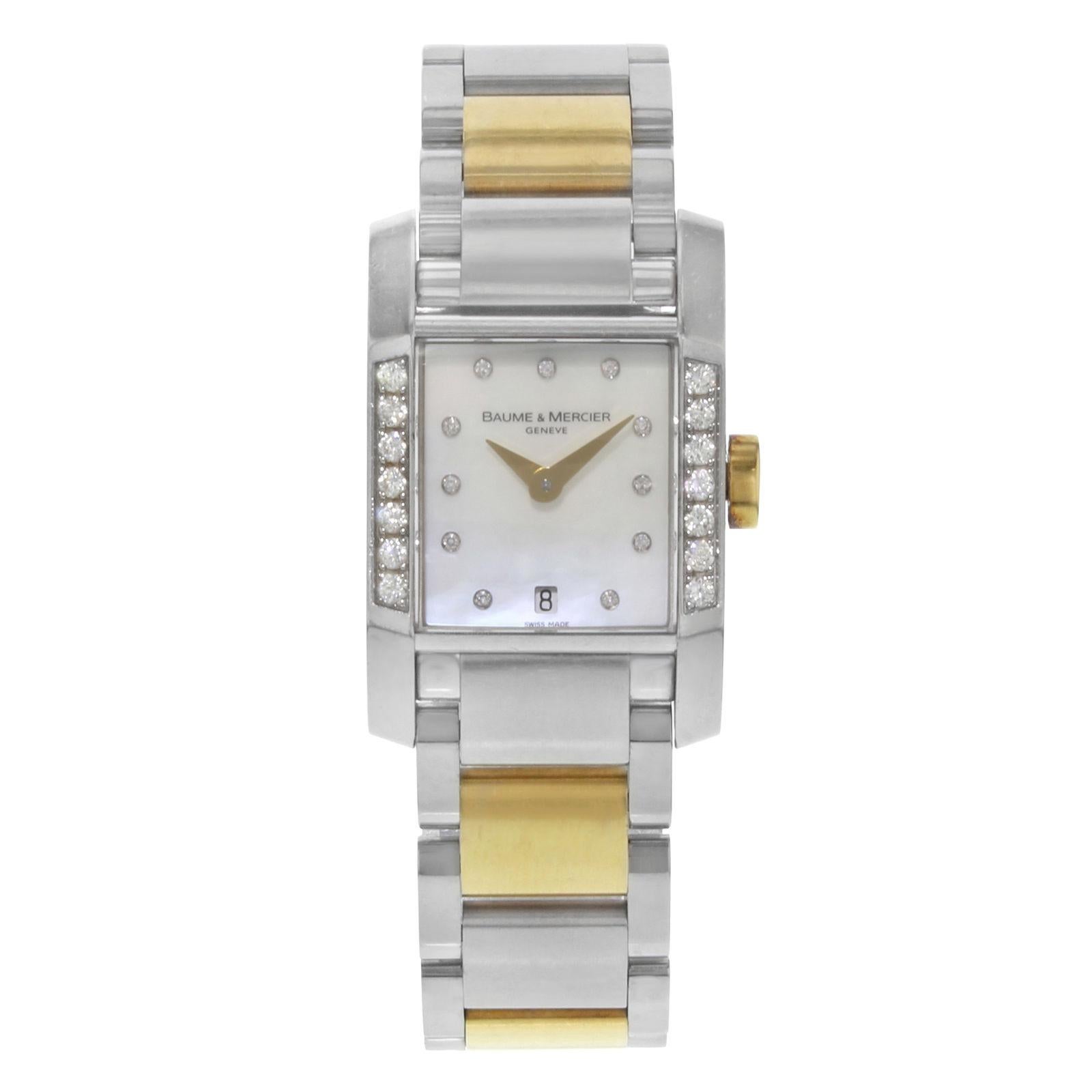 Baume & Mercier Diamant Diamonds Steel Gold-Plated Quartz Ladies Watch MOA08599