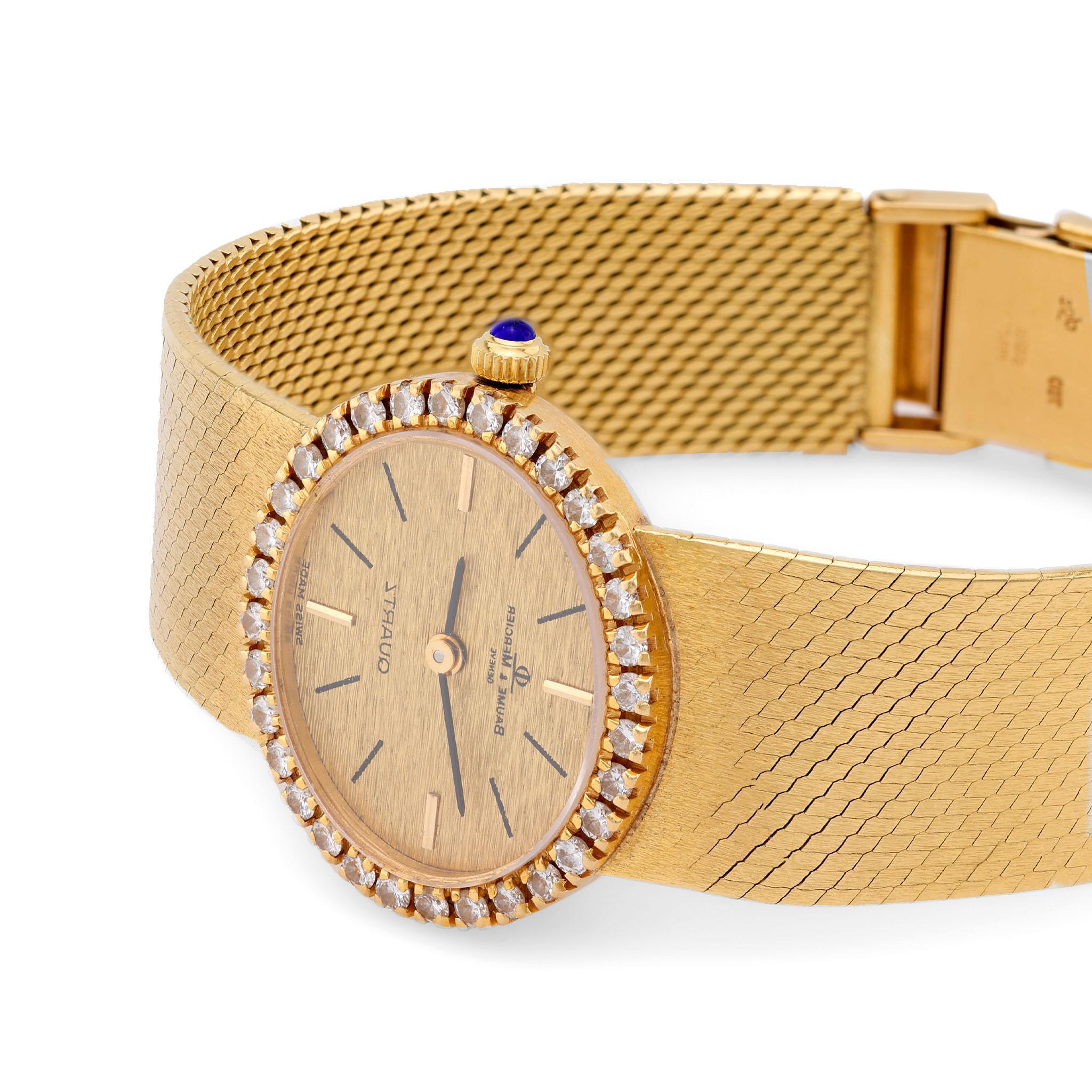 Modern Baume & Mercier Diamond 18K Yellow Gold Wristwatch