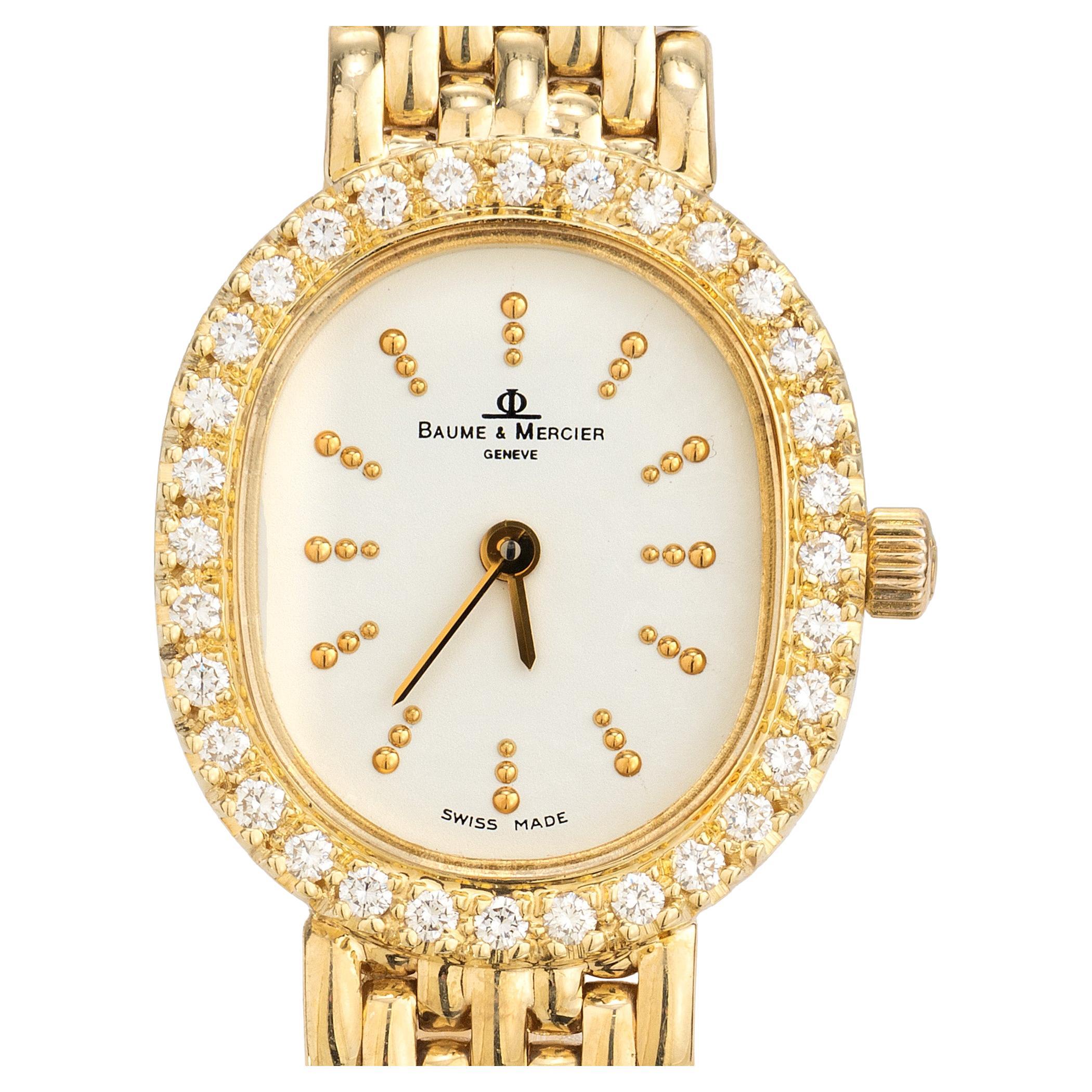 Baume
Mercier Diamond Bezel Yellow Gold Ladies Wristwatch
