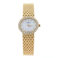 Baume & Mercier Diamond Ladies Wristwatch 18310 9 18k Yellow Gold Quartz 1YrWnty