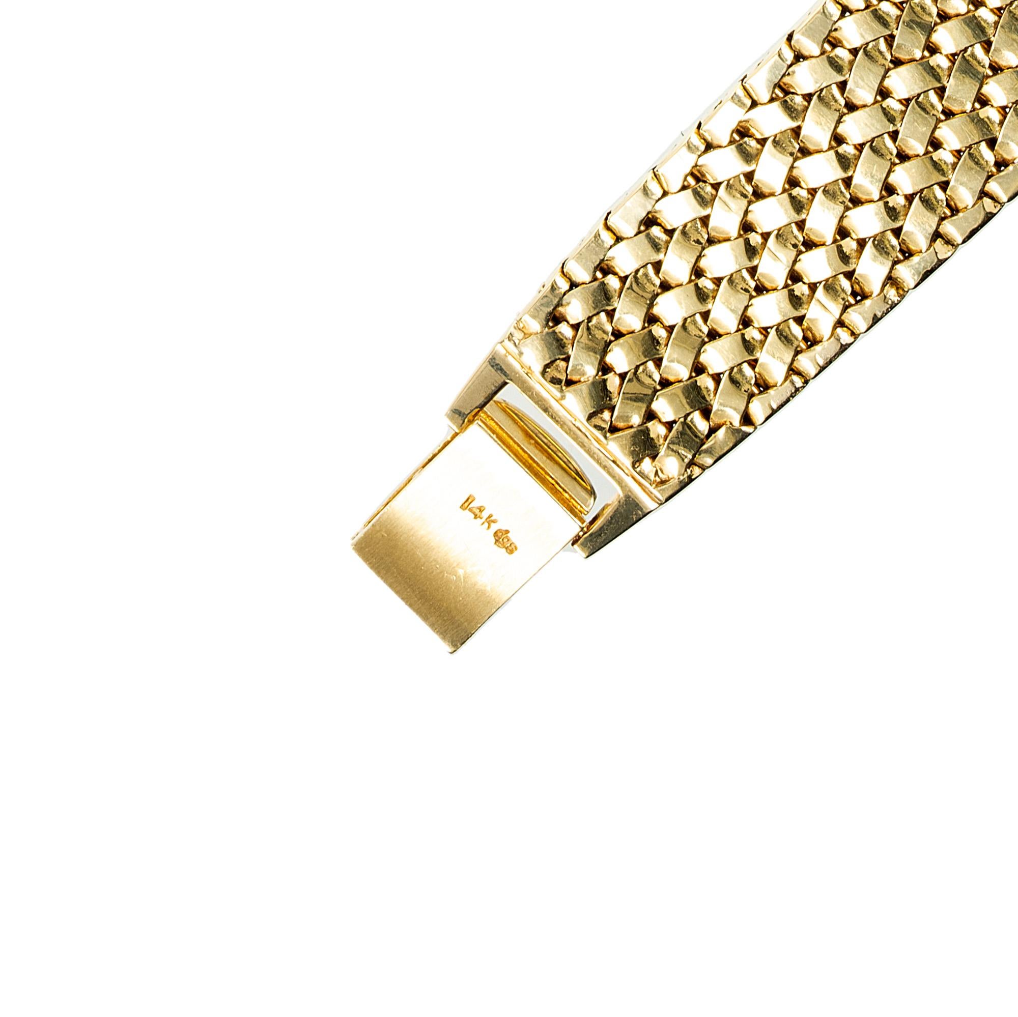 Reloj de pulsera Baume & Mercier Cuadrado Diamante Oro Amarillo Texturado en venta 2